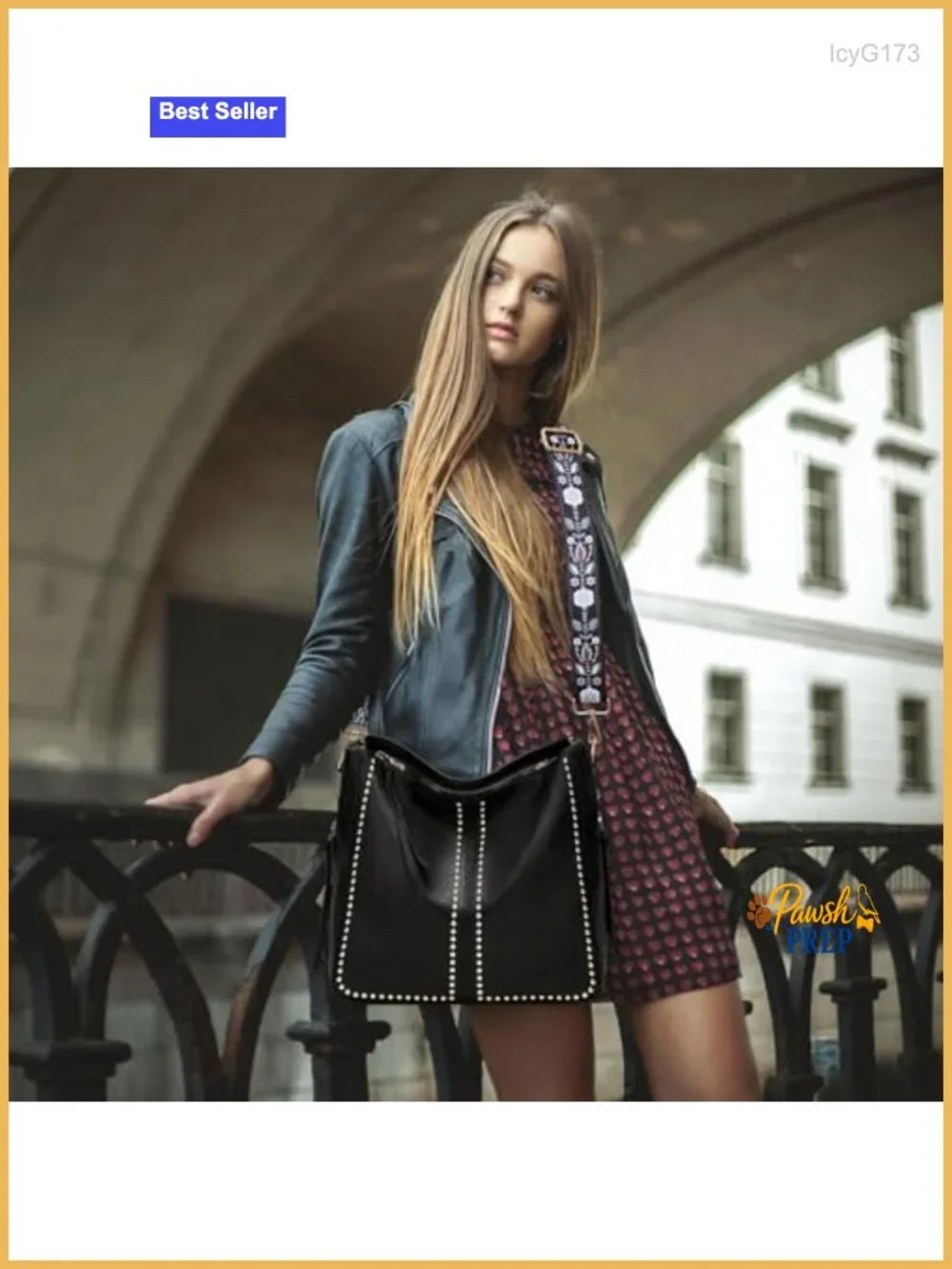 Studded Hobo Purse & Wallet Set Women Shoulder Bag Faux Leather